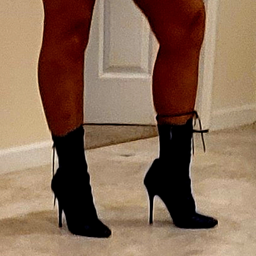 Metallic Blue LaceUp Booties. I can't catch the brilliance of the blue mettalic